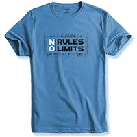 Adro No Rules No Limits Mens Printed T-Shirt (Rnr-M-Lim-Sk_Skyblue_Xl)