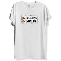 Adro No Rules No Limits Mens Printed T-Shirt (Rnr-M-Lim-Wh_White_Xl)