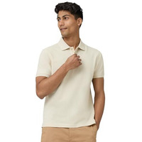 Xyxx Men's Cotton Solid Regular Fit T-Shirt (Xy_Cr14_Polo Tshirt_1_Almond White