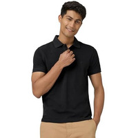 Xyxx Cotton Men's Solid Regular Fit Shirt (Xy_Cr14_Polo T-Shirt_1_Black, 2Xl