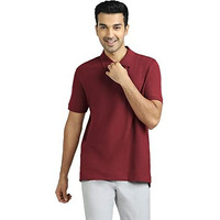 Xyxx Men's Cotton Solid Relaxed Fit T-Shirt (Xy_Cr14_Polo Tshirt_1_Bold Burgundy