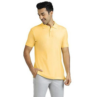 Xyxx Men's Cotton Solid Relaxed Fit T-Shirt (Xy_Cr14_Polo Tshirt_1_Butter Yellow