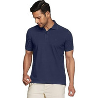 Xyxx Men's Cotton Solid Regular Fit Shirt (Xy_Cr14_Polo Tshirt_1_Dark Navy