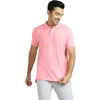 Xyxx Men's Cotton Solid Relaxed Fit T-Shirt (Xy_Cr14_Polo Tshirt_1_French Pink