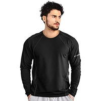 Eyebogler Mens Dry Fit Round Neck Full Sleeve Casual Tshirt Black