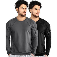 Eyebogler Mens Dry Fit Round Neck Full Sleeve Casual Tshirt Pack Of 2