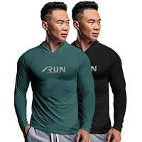 Eyebogler Mens Dry Fit Hooded Neck Full Sleeve Casual Tshirt Pack Of 2
