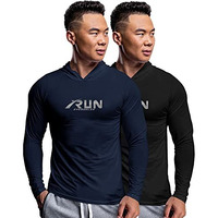 Eyebogler Mens Dry Fit Hooded Neck Full Sleeve Casual Tshirt Pack Of 2