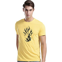 Adro Anime Printed Mens T-Shirts (Rnr-M-Gok-Ly_Light Yellow_S)