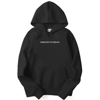 Adro Mens Printed Hoodies In Premium Cotton Fleece 340 Gsm (H23-M-Cre-Bl_Black_2Xl)