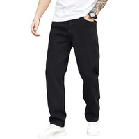 Kotty Men's Solid Regular Fit Mid Distressed Fashionable Trendy Denim Jeans(Black,32)