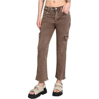 Nifty Women's Denim Stretchable Coffee Cargo Jeans(1460_Cffe_32_Coffee_32)