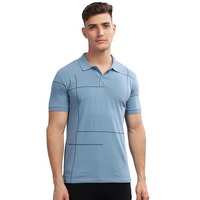 Adro Men's Solid Regular Fit Polo Shirt (Pnop24-L1-Sksbbl_Shadow Blue