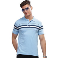 Adro Men's Solid Regular Fit Polo Shirt (Pnop24-L1-Sknbwh_Sky Blue