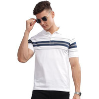 Adro Regular Fit Polo T-Shirt For Men| Printed Polo T-Shirt | Cotton Polo T Shirt Also In Plus Size|Pnop24-L1-Whnbgr-S White