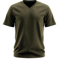 Adro Mens V Neck T-Shirt|100% Combed Cotton T-Shirt|V-Neck Half Sleeve T-Shirt|Vn24-M-Pln-Ol-S Olive