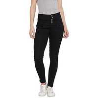 Nifty Women's Denim Stretchable High Waist Jeans (1236, Black, 30)