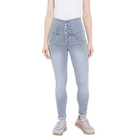 Nifty Women's Denim Stretchable High Waist Jeans (1236, Grey, 30)