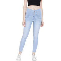 Nifty Women's Denim Stretchable High Waist Jeans (1236, Sky Blue, 34)
