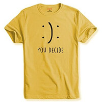Adro You Decide Mens Printed T-Shirts (Rnr-M-Dec-Ly_Light Yellow_L)
