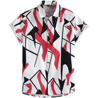 Lookmark Mens Slim Fit Printed Shirt Allan S White-Red
