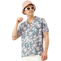 Lookmark Men's Cotton Blend Multi Color Stitched Printed Half Sleeve Shirt(Shirt 61-M)