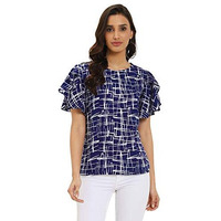 Oomph! Women's Crepe Tunic Top - Azure Blue