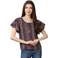 Oomph! Women's Formal Crepe Tunic Top - Multicolor