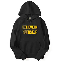 Adro Believe In Yourself Design Printed Hoodies/Sweatshirts For Men & Women (H20-M-You-Bl_Black_L)