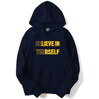 Adro Believe In Yourself Design Printed Hoodies/Sweatshirts For Men & Women (H20-M-You-Nb_Navy_M)