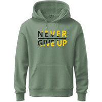 Adro Never Give Up Design Printed Hoodies/Sweatshirts For Men & Women (H20-M-Ngu-Pt_Pista_S)