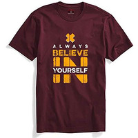Adro Believe In Yourself Printed T-Shirts For Men & Women (Rnr-S35-Bel-Bg_Maroon_L)