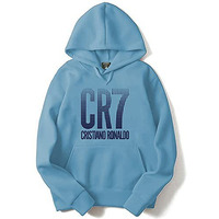 Adro Men's Cotton Football Printed Hooded Sweatshirt (H20-M-Cr07-Sk_Skyblue_L)