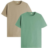 Adro T Shirts Pack Of 2 Mens Tshirts Cotton T Shirts For Men Tshirt T-Shirts Combo T Shirts Tshirts For Men Plain Solid Tshirts Beige Pista Tshirt For Men Rcm2-Pln-Be-Pt-2Xl