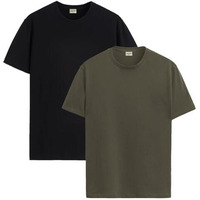 Adro T Shirts Pack Of 2 Mens Tshirts Cotton T Shirts For Men Tshirt T-Shirts Combo T Shirts Tshirts For Men Plain Solid Tshirts Black Olive Tshirt For Men Rcm2-Pln-Bl-Ol-Xl
