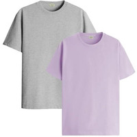 Adro T Shirts Pack Of 2 Mens Tshirts Cotton T Shirts For Men Tshirt T-Shirts Combo T Shirts Tshirts For Men Plain Solid Tshirts Grey Purple Tshirt For Men Rcm2-Pln-Gr-Pu-2Xl
