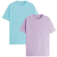 Adro T Shirts Pack Of 2 Mens Tshirts Cotton T Shirts For Men Tshirt T-Shirts Combo T Shirts Tshirts For Men Plain Solid Tshirts Mint Purple Tshirt For Men Rcm2-Pln-Mi-Pu-S