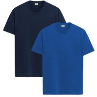 Adro T Shirts Pack Of 2 Mens Tshirts Cotton T Shirts For Men Tshirt T-Shirts Combo T Shirts Tshirts For Men Plain Solid Tshirts Navy Royal Blue Tshirt For Men Rcm2-Pln-Nb-Rb-2Xl