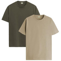 Adro T Shirts Pack Of 2 Mens Tshirts Cotton T Shirts For Men Tshirt T-Shirts Combo T Shirts Tshirts For Men Plain Solid Tshirts Olive Beige Tshirt For Men Rcm2-Pln-Ol-Be-S