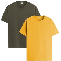 Adro T Shirts Pack Of 2 Mens Tshirts Cotton T Shirts For Men Tshirt T-Shirts Combo T Shirts Tshirts For Men Plain Solid Tshirts Olive Mustard Tshirt For Men Rcm2-Pln-Ol-Mu-2Xl