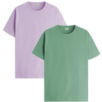 Adro T Shirts Pack Of 2 Mens Tshirts Cotton T Shirts For Men Tshirt T-Shirts Combo T Shirts Tshirts For Men Plain Solid Tshirts Purple Pista Tshirt For Men Rcm2-Pln-Pu-Pt-S