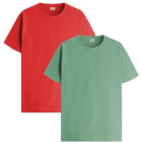 Adro T Shirts Pack Of 2 Mens Tshirts Cotton T Shirts For Men Tshirt T-Shirts Combo T Shirts Tshirts For Men Plain Solid Tshirts Red Pista Tshirt For Men Rcm2-Pln-Rd-Pt-2Xl