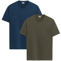 Adro T Shirts Pack Of 2 Mens Tshirts Cotton T Shirts For Men Tshirt T-Shirts Combo T Shirts Tshirts For Men Plain Solid Tshirts Teal Olive Tshirt For Men Rcm2-Pln-Sb-Ol-S