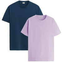 Adro T Shirts Pack Of 2 Mens Tshirts Cotton T Shirts For Men Tshirt T-Shirts Combo T Shirts Tshirts For Men Plain Solid Tshirts Teal Purple Tshirt For Men Rcm2-Pln-Sb-Pu-S