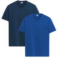 Adro T Shirts Pack Of 2 Mens Tshirts Cotton T Shirts For Men Tshirt T-Shirts Combo T Shirts Tshirts For Men Plain Solid Tshirts Teal Royal Blue Tshirt For Men Rcm2-Pln-Sb-Rb-2Xl