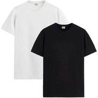 Adro T Shirts Pack Of 2 Mens Tshirts Cotton T Shirts For Men Tshirt T-Shirts Combo T Shirts Tshirts For Men Plain Solid Tshirts White Black Tshirt For Men Rcm2-Pln-Wh-Bl-2Xl