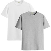 Adro T Shirts Pack Of 2 Mens Tshirts Cotton T Shirts For Men Tshirt T-Shirts Combo T Shirts Tshirts For Men Plain Solid Tshirts White Grey Tshirt For Men Rcm2-Pln-Wh-Gr-Xl