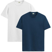 Adro T Shirts Pack Of 2 Mens Tshirts Cotton T Shirts For Men Tshirt T-Shirts Combo T Shirts Tshirts For Men Plain Solid Tshirts White Teal Tshirt For Men Rcm2-Pln-Wh-Sb-2Xl