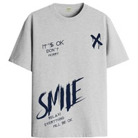 Adro Mens Smile Printed Cotton T-Shirt_Rn24-L2-Smile-Gr-2Xl Grey