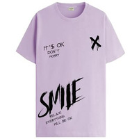 Adro Mens Smile Printed Cotton T-Shirt_Rn24-L2-Smile-Pu-S Purple
